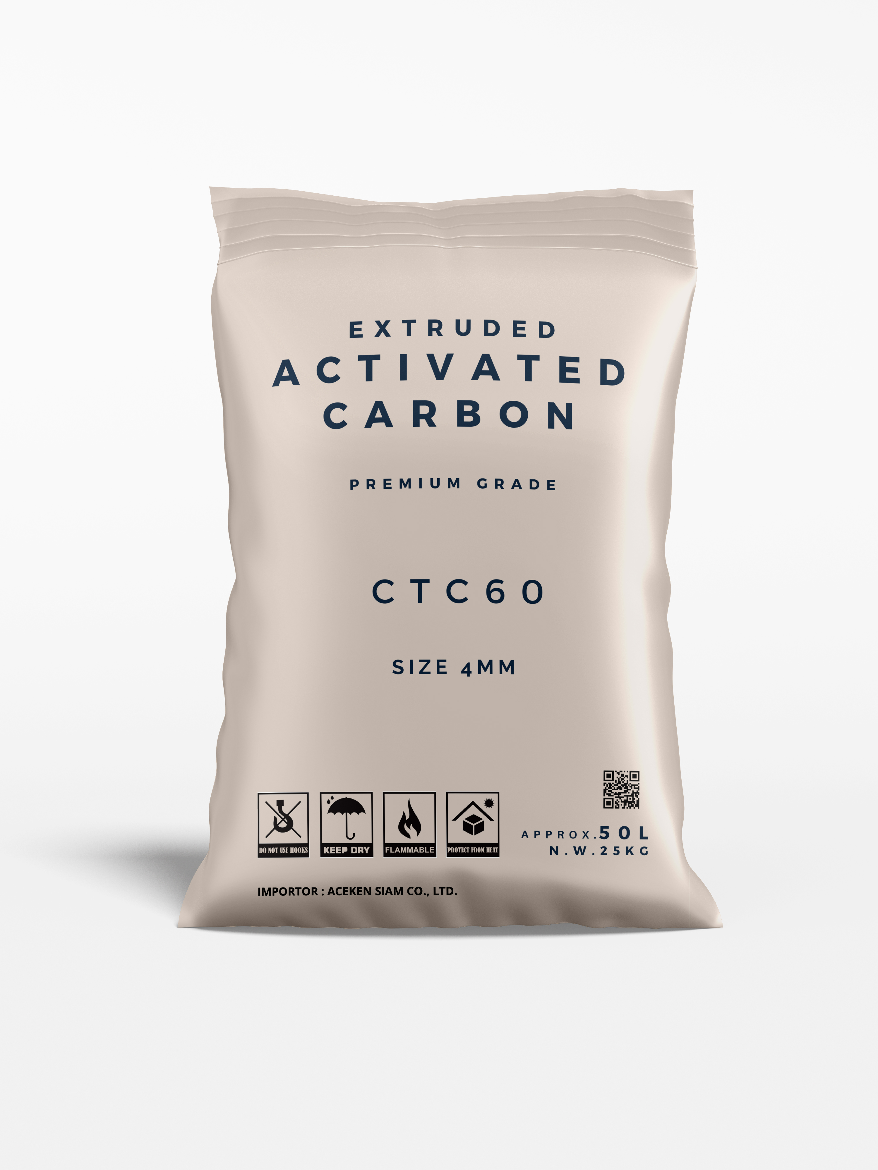 Extruded Activated Carbon CTC60 ถ่านกัมมันต์ ชนิดอัดเม็ด